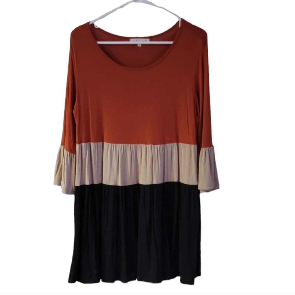 INDIGO SOUL Ruffled Tunic blouse - Picture 2 of 6